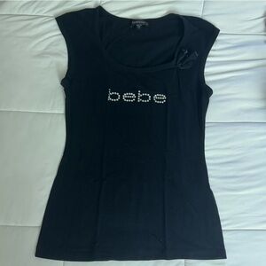 Bebe Black Sleeveless Shirt